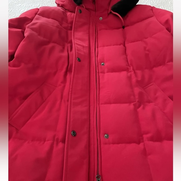 Worthington Womens Down Winter Heavy Coat Parka Faux Fur Trim Hood Red Sz 2X - Picture 7 of 16